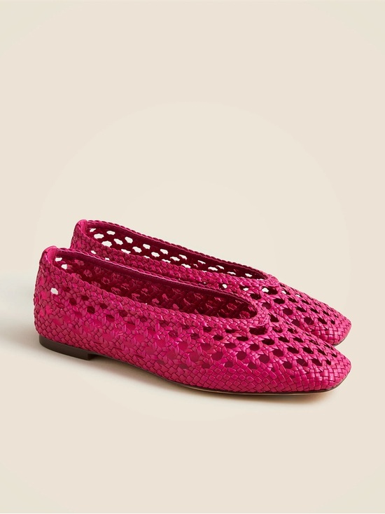 J. Crew Shoes - J.Crew Quinn Handwoven Leather Ballet Flats Pink Woven Shoes 6.5